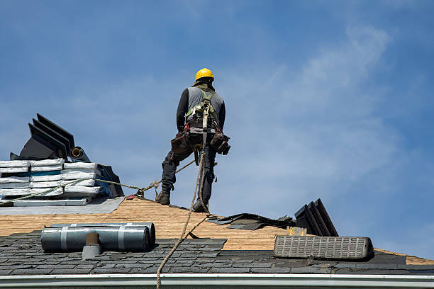 Professional Roofing technician working in Linden, IA